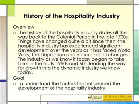 hospitality industry history